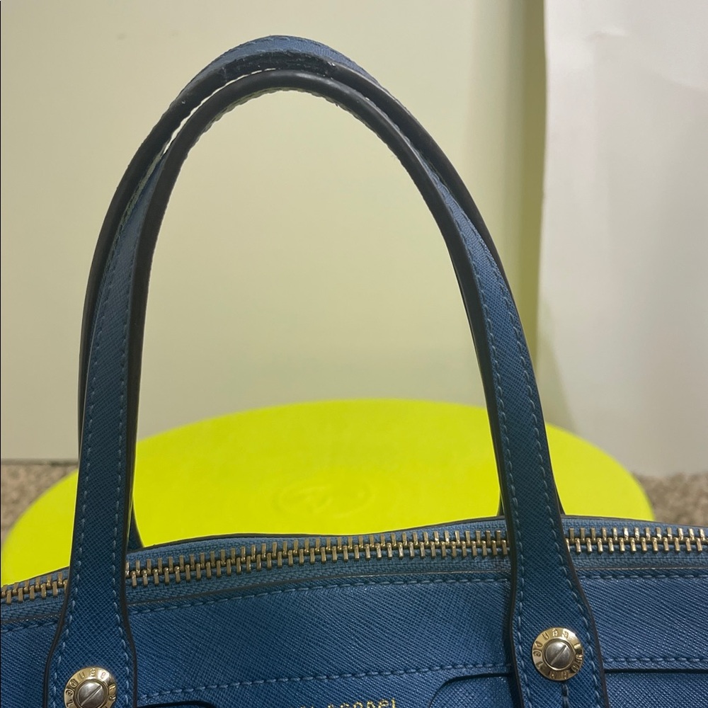 Henri Bendel West 57th Satchel in blue saffiano leather - Picture 5 of 12